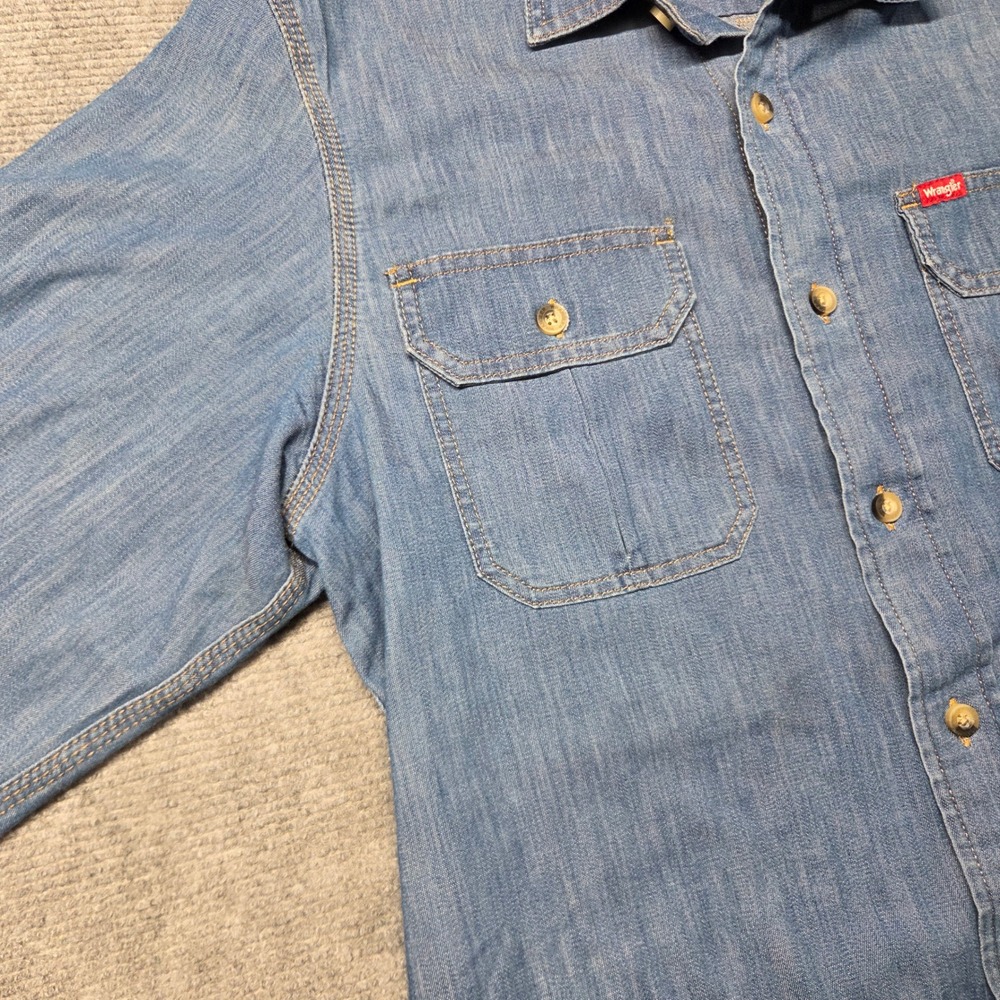 Wrangler Mens Blue Denim Long Sleeve Button Down Shirt Small 112359126 - Picture 4 of 15